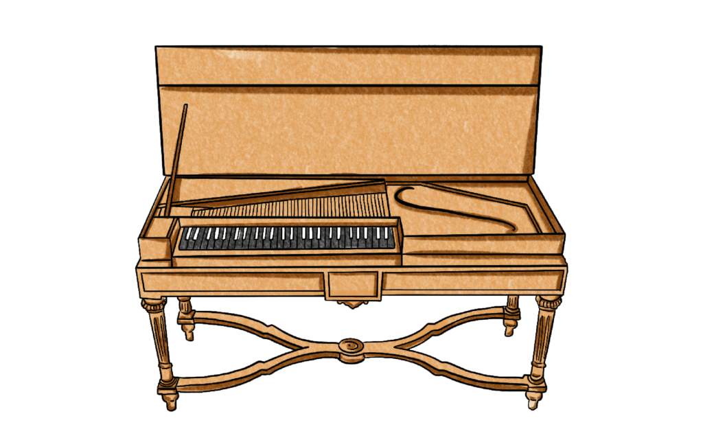 Illustration of a clavichord.