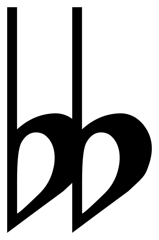 Two flat symbols: looks like two lowercase b's.