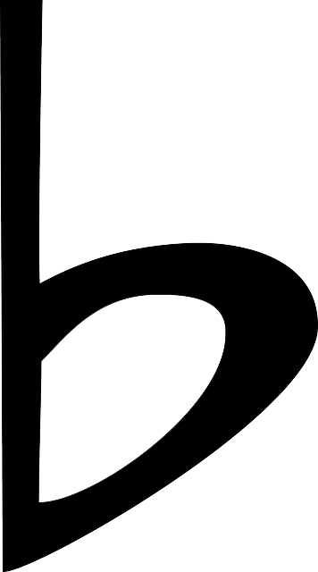 Flat symbol: looks like a lowercase b.